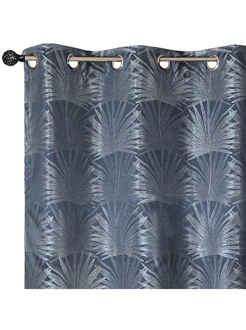 Rideau Jacquard Palme Tropical - prêt à Poser. - Kiabi