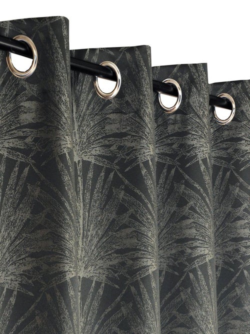 Rideau Jacquard Palme Tropical - prêt à Poser. - Kiabi