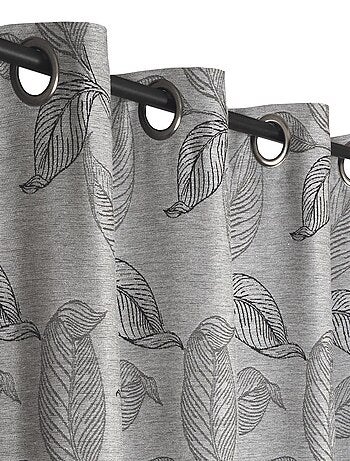 Rideau Jacquard Plombée motif feuille all over - prêt à Poser.