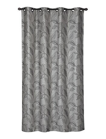 Rideau Jacquard Plombée motif feuille all over - prêt à Poser.