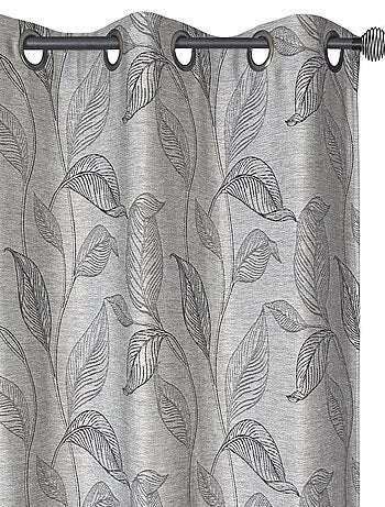 Rideau Jacquard Plombée motif feuille all over - prêt à Poser.