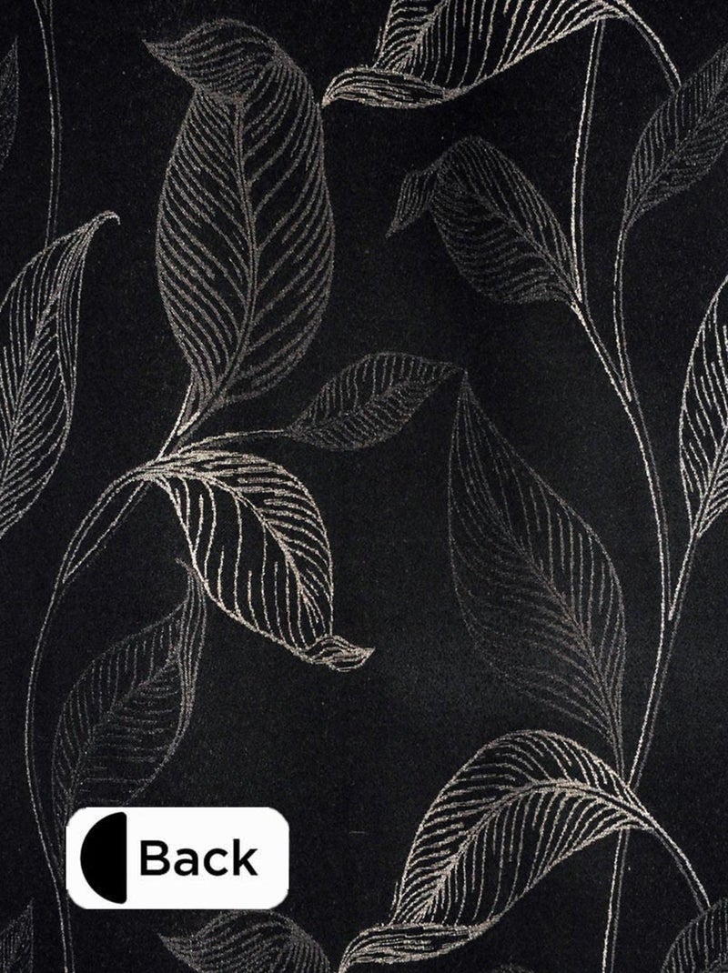 Rideau Jacquard Plombée motif feuille all over - prêt à Poser. Gris Argenté - Kiabi