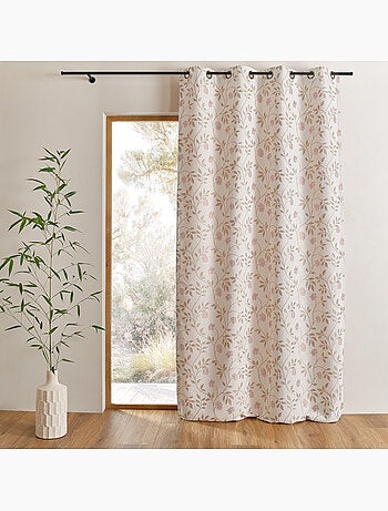 Rideau jacquard polycoton motifs végétaux