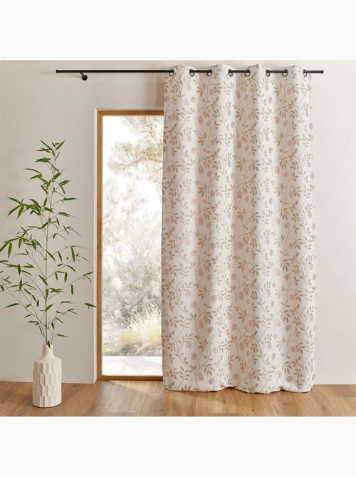 Rideau jacquard polycoton motifs végétaux - Kiabi