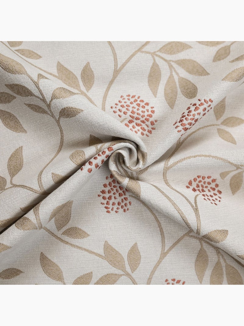 Rideau jacquard polycoton motifs végétaux Beige - Kiabi