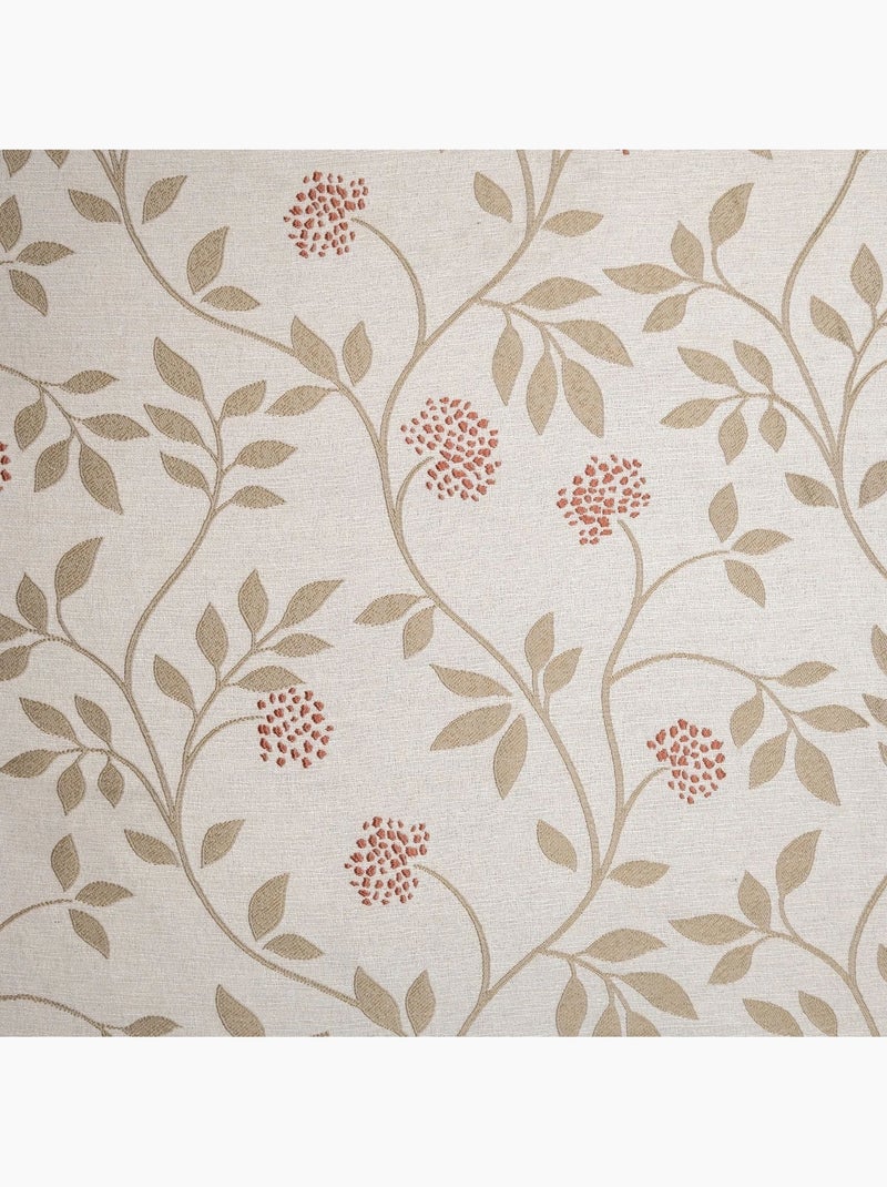 Rideau jacquard polycoton motifs végétaux Beige - Kiabi