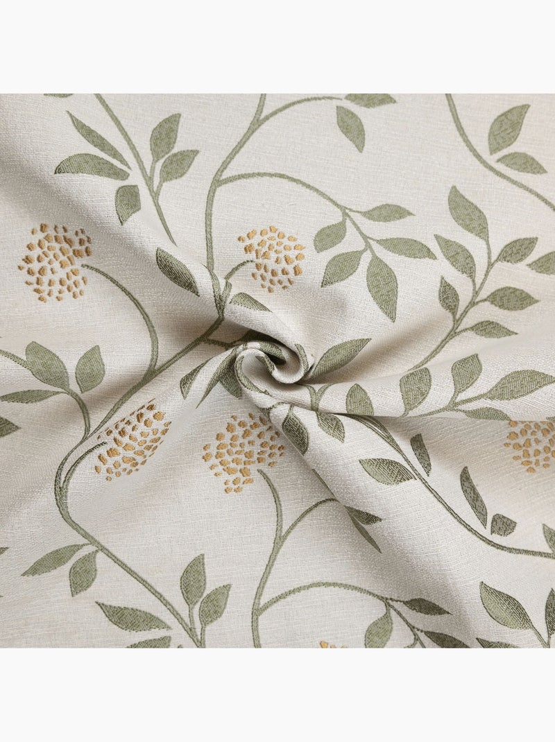 Rideau jacquard polycoton motifs végétaux Vert - Kiabi