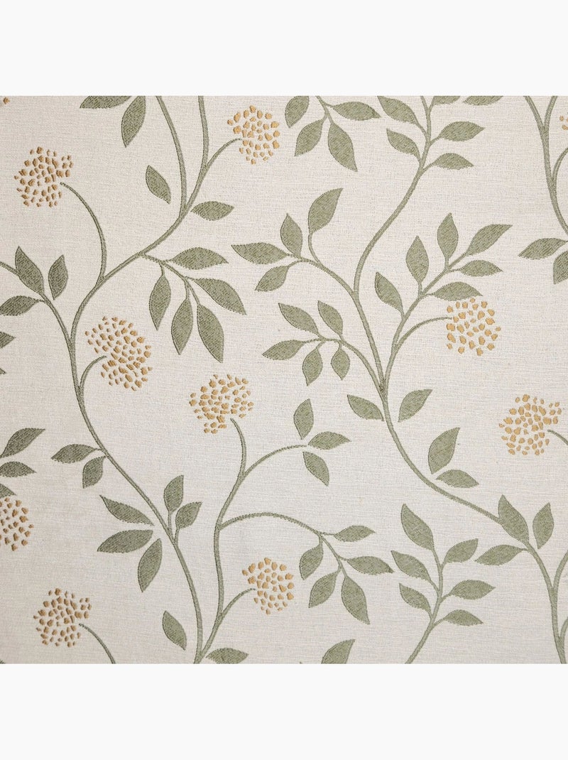 Rideau jacquard polycoton motifs végétaux Vert - Kiabi