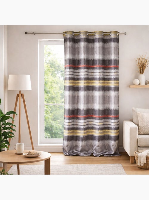 Rideau  jacquard style IKAT - Kiabi