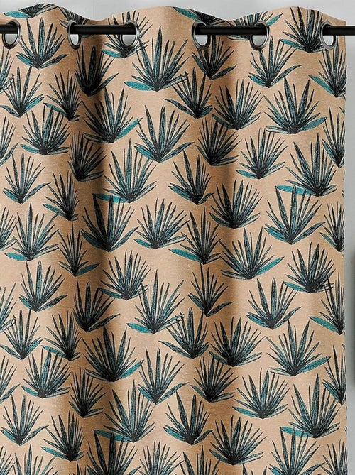 Rideau jacquard tamisant aux motifs exotiques - Kiabi