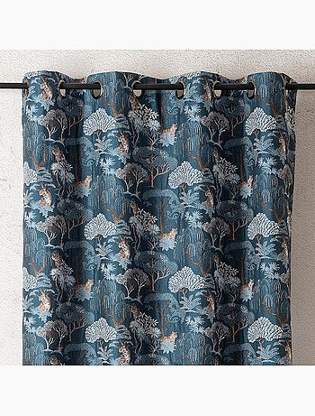 Rideau jacquard tamisant motif tigre japonisant