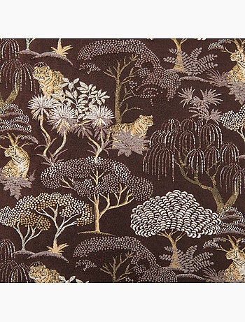 Rideau jacquard tamisant motif tigre japonisant