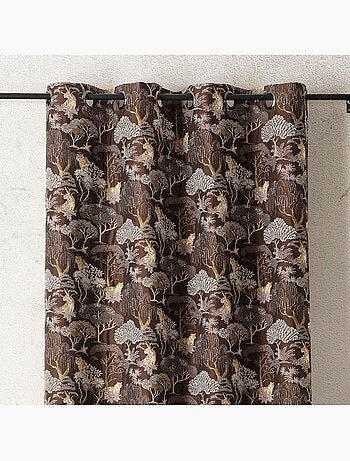 Rideau jacquard tamisant motif tigre japonisant