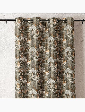 Rideau jacquard tamisant motif tigre japonisant