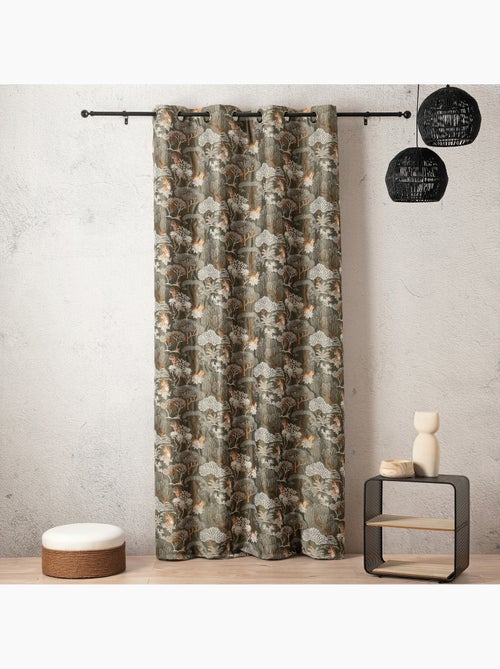 Rideau jacquard tamisant motif tigre japonisant - Kiabi Rideau jacquard tamisant motif tigre japonisant - Kiabi