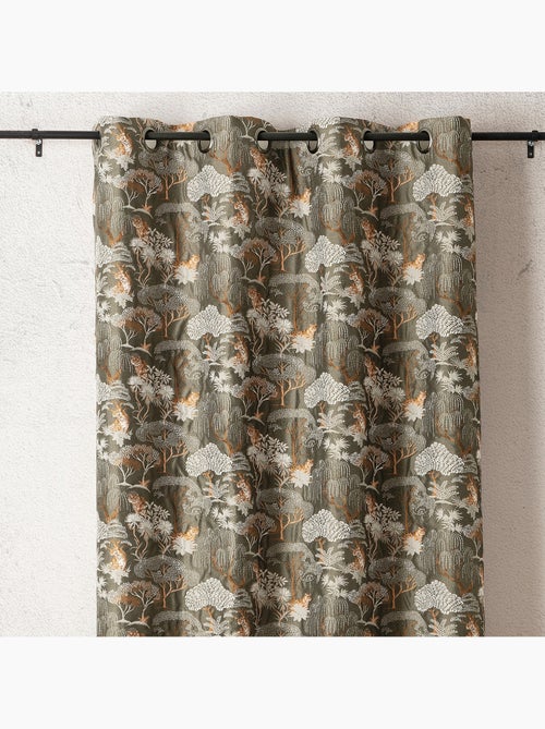 Rideau jacquard tamisant motif tigre japonisant - Kiabi Rideau jacquard tamisant motif tigre japonisant - Kiabi