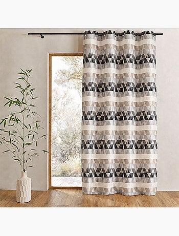 Rideau jacquard tamisant motifs triangles