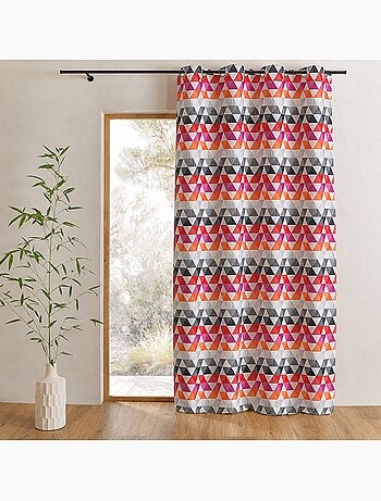 Rideau jacquard tamisant motifs triangles