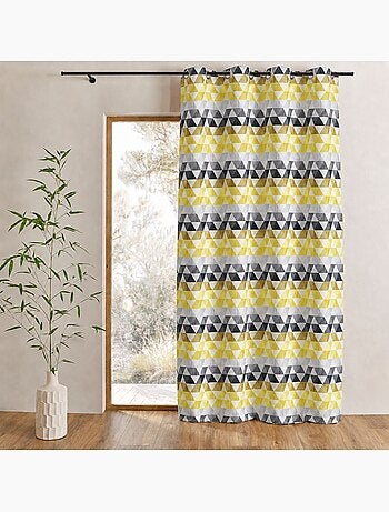 Rideau jacquard tamisant motifs triangles