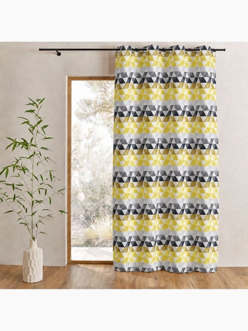 Rideau jacquard tamisant motifs triangles - Kiabi Rideau jacquard tamisant motifs triangles - Kiabi