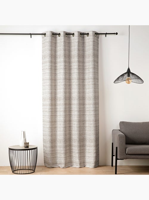 Rideau jacquard texturé inspiration minérale à oeillets - Kiabi