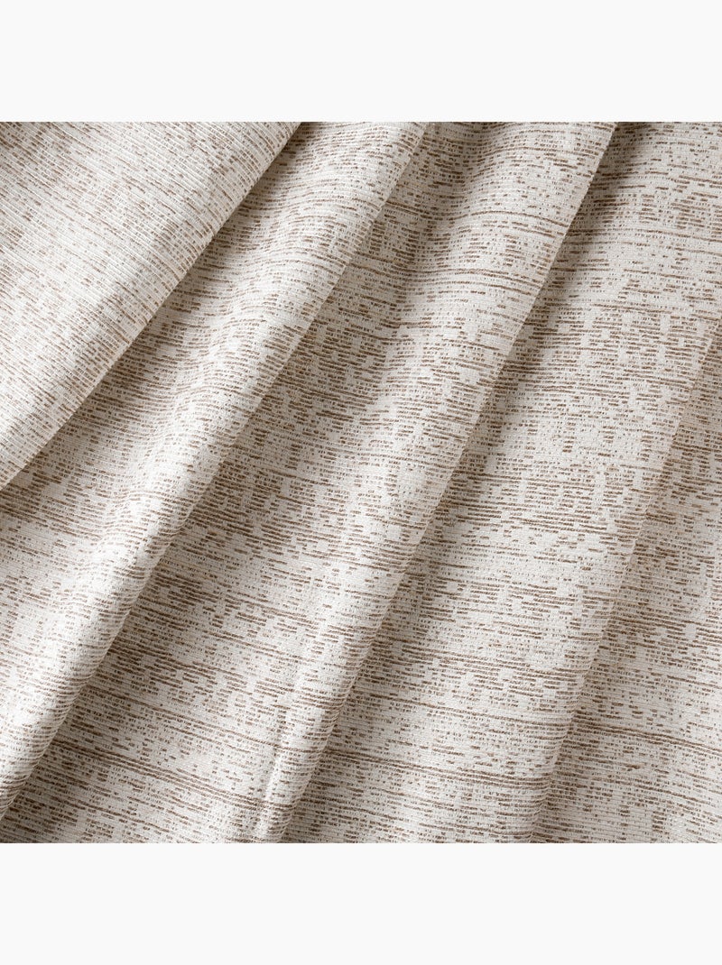 Rideau jacquard texturé inspiration minérale à oeillets Beige - Kiabi