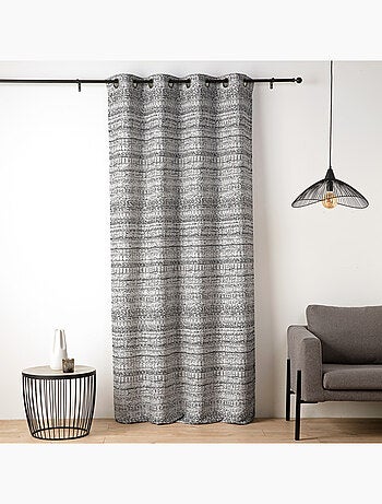 Rideau jacquard texturé inspiration minérale à oeillets