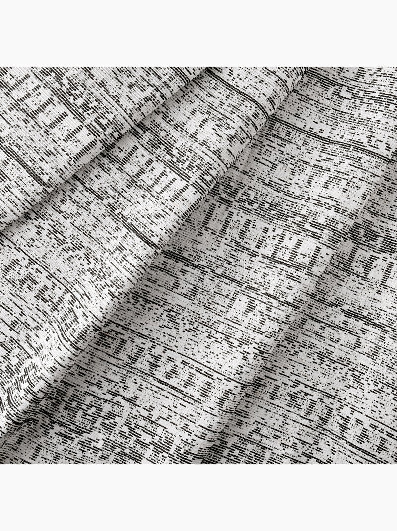 Rideau jacquard texturé inspiration minérale à oeillets Noir - Kiabi