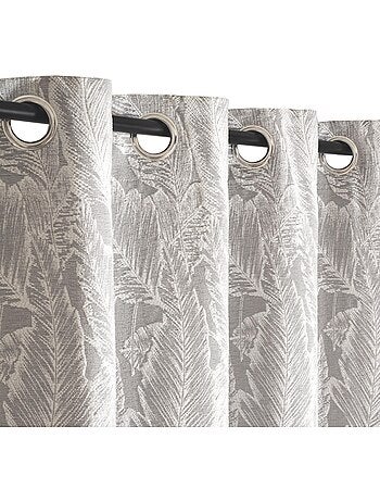 Rideau Jacquard tropical à œillets 140x240cm, Gris