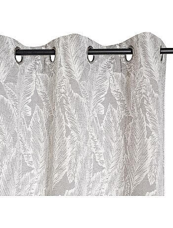 Rideau Jacquard tropical à œillets 140x240cm, Gris