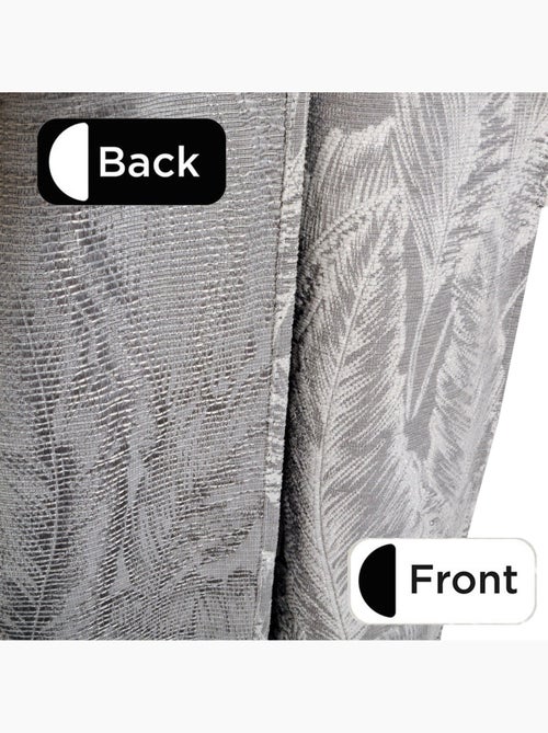 Rideau Jacquard tropical à œillets 140x240cm, Gris - Kiabi