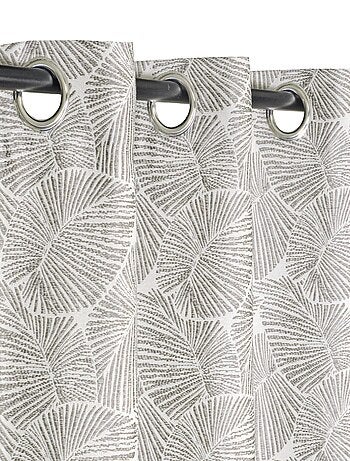 Rideau Jacquard Végétal base Plombée - prêt à poser.