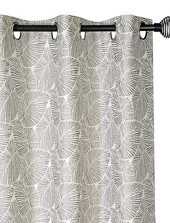 Rideau Jacquard Végétal base Plombée - prêt à poser.