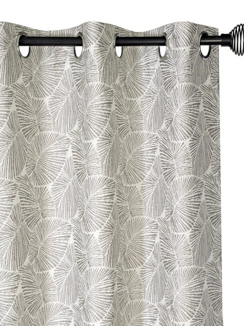 Rideau Jacquard Végétal base Plombée - prêt à poser. - Kiabi