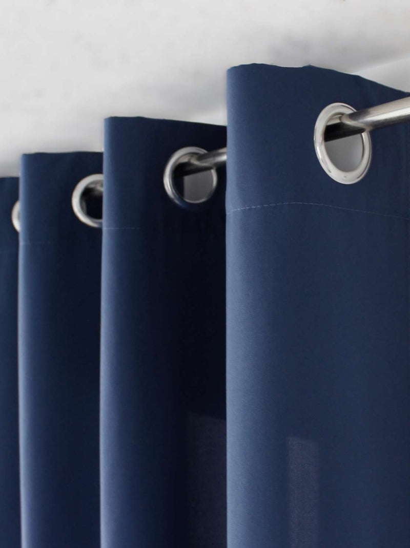 Rideau léger effet voile de coton ZOÉ Bleu - Kiabi