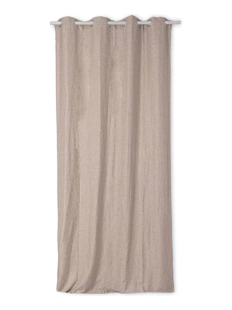 Rideau lin Basic "Happyfriday" Beige - Kiabi