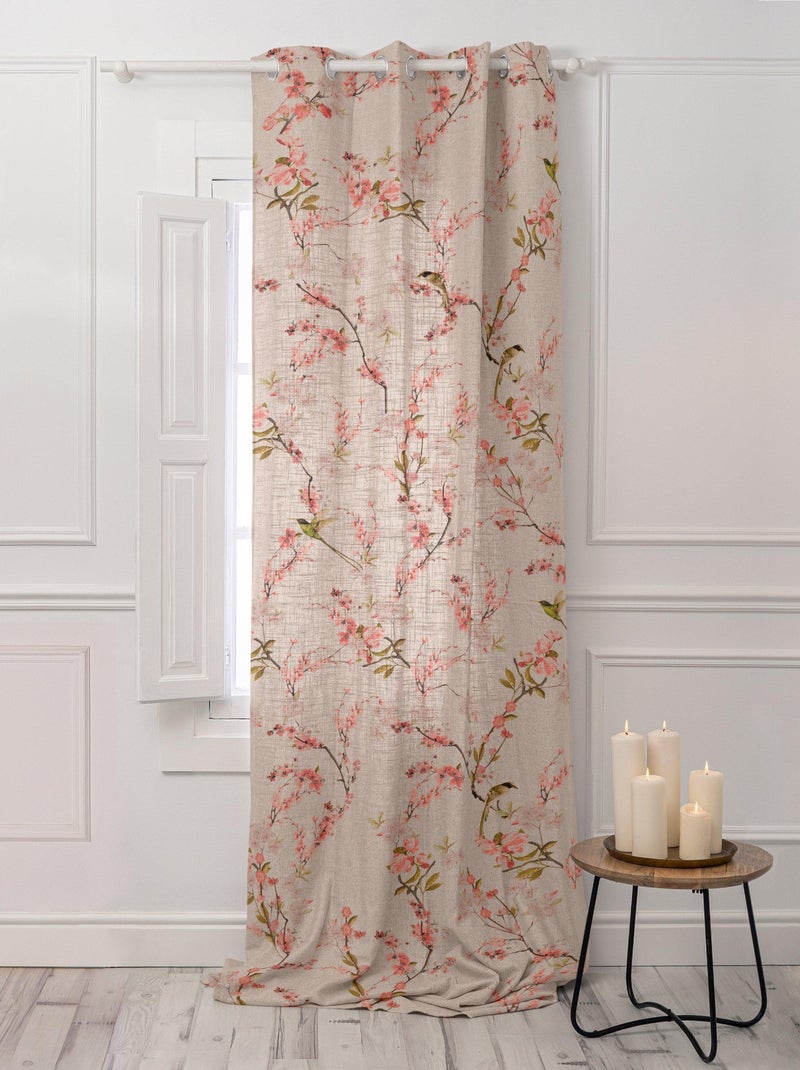 Rideau lin Chinoiserie "Happyfriday" Blanc - Kiabi