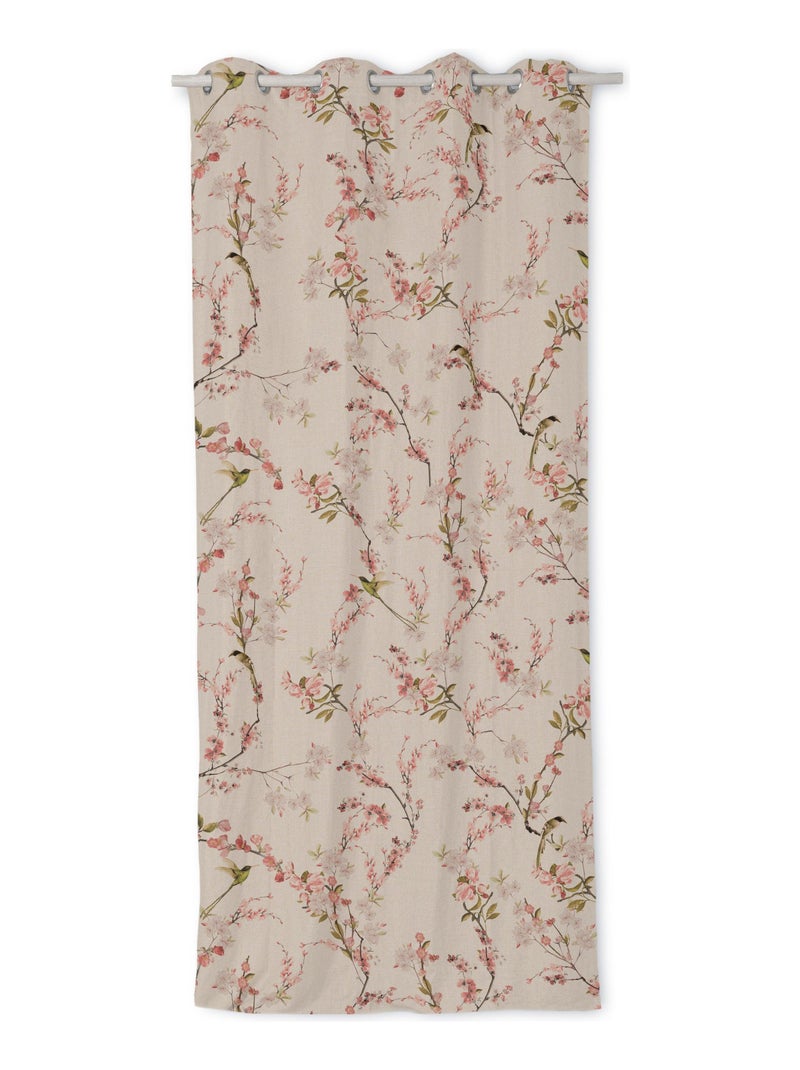 Rideau lin Chinoiserie "Happyfriday" Blanc - Kiabi