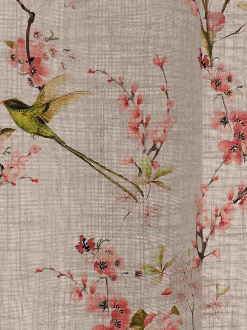 Rideau lin Chinoiserie "Happyfriday" - Kiabi