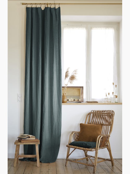 Rideau lin lave Collection Soline - Kiabi