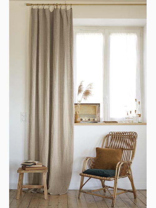 Rideau lin lave Collection Soline - Kiabi