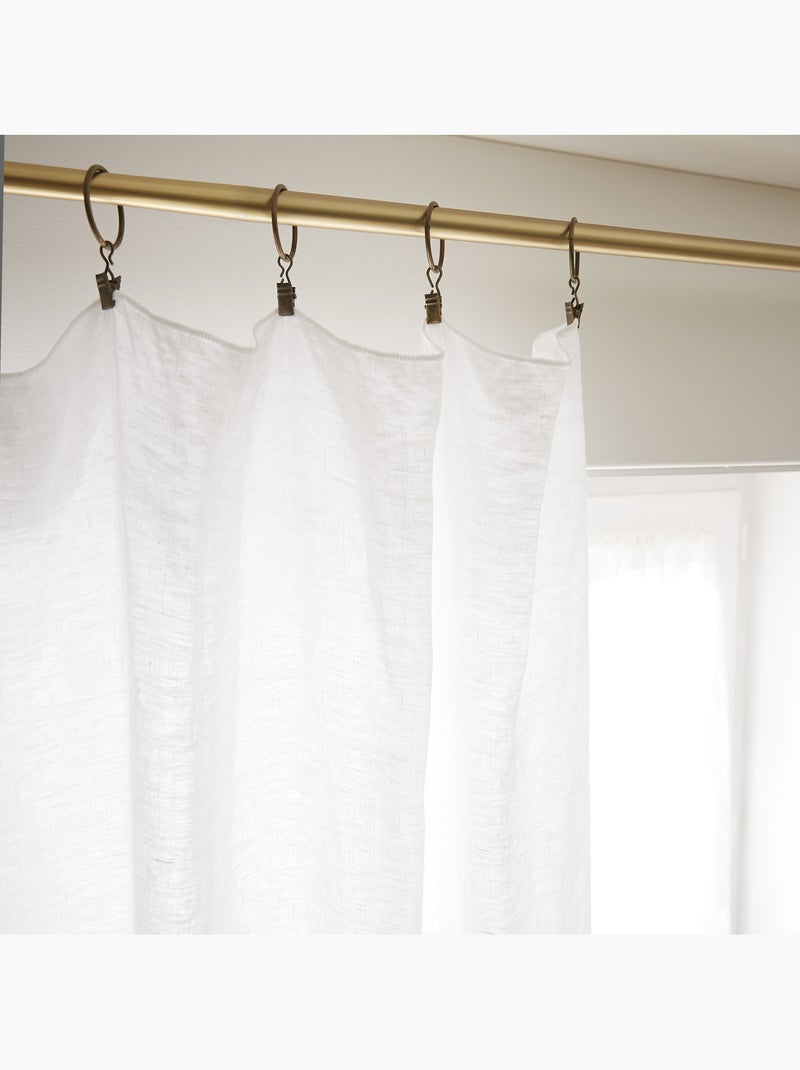 Rideau lin lave Collection Soline Beige sable - Kiabi