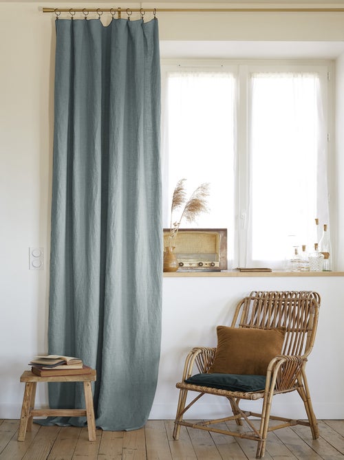 Rideau lin lave Collection Soline - Kiabi