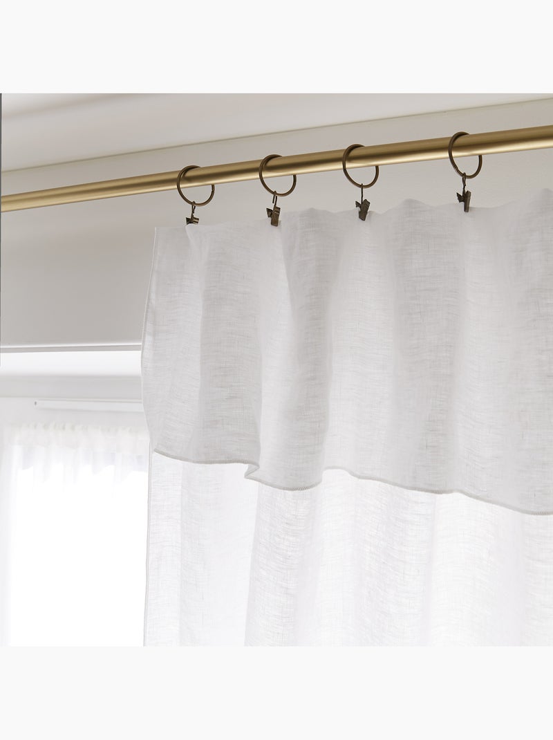 Rideau lin lave Collection Soline Miel - Kiabi