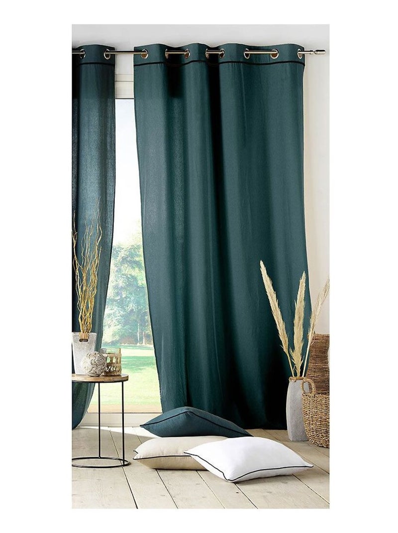 Rideau Linette Bleu pétrole - Kiabi