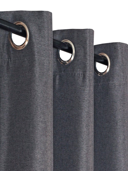 Rideau lourd chiné, prêt-à-poser. - Kiabi