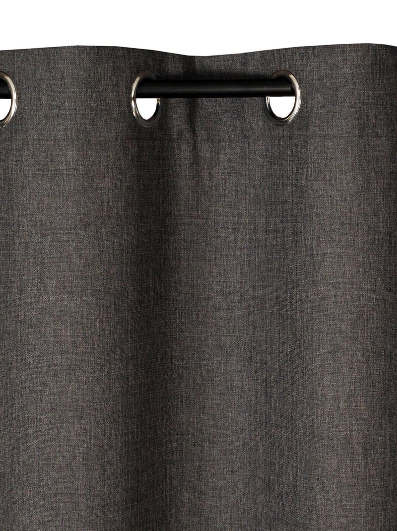 Rideau lourd Jacquard, à oeillet, prêt-à-poser. gris anthracite - Kiabi