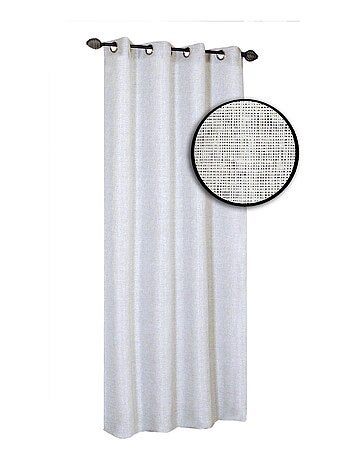 Rideau voilage étamine imprimé feuilles de Gingko, prêt-à-poser.