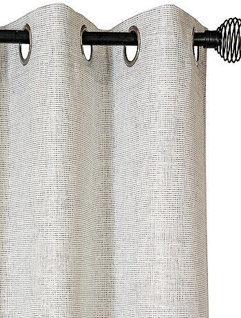 Rideau voilage étamine imprimé feuilles de Gingko, prêt-à-poser.