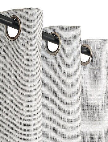 Rideau voilage étamine imprimé feuilles de Gingko, prêt-à-poser.